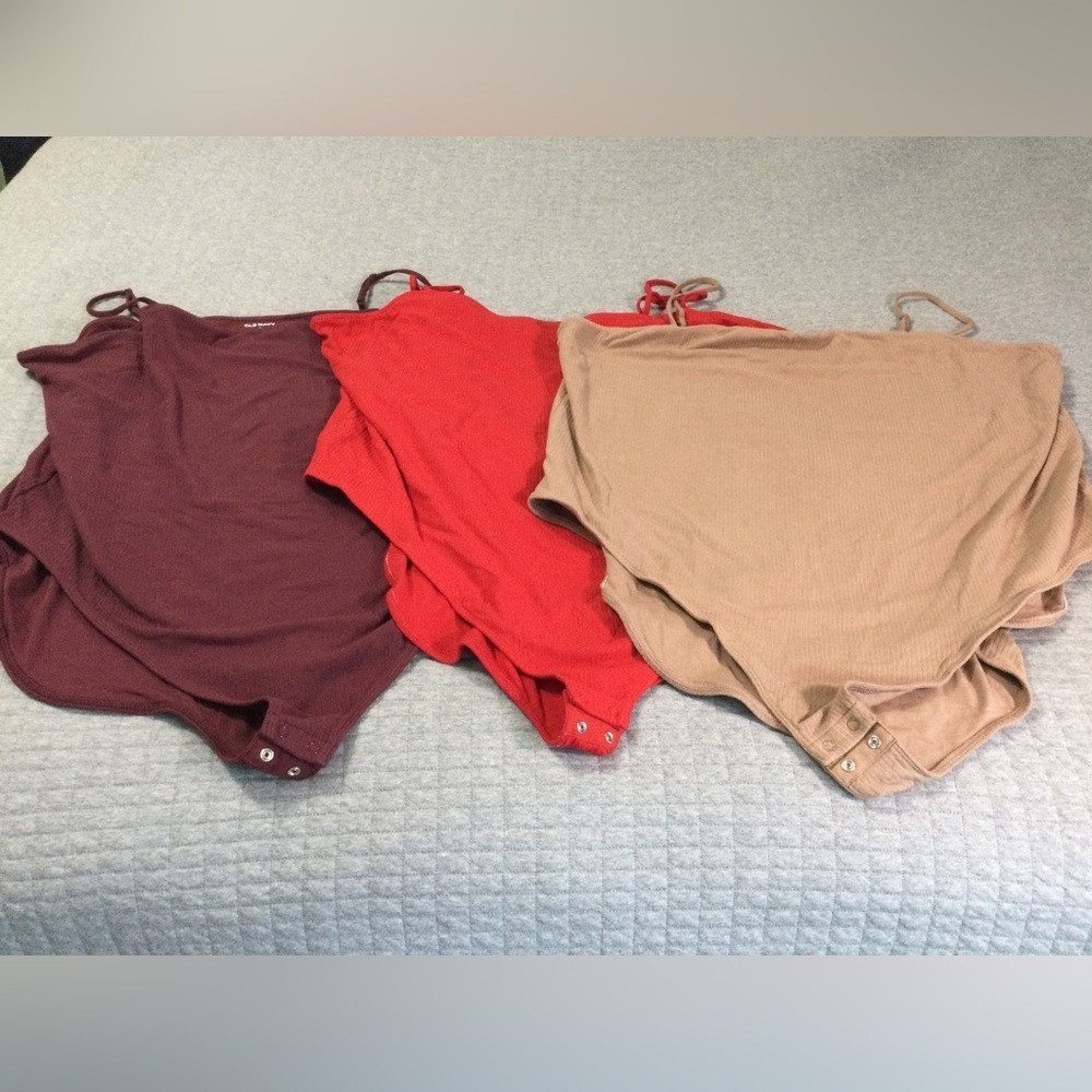 Lot of 3 Fitted Cami Rib-Knit Bodysuits Size 4X NWOT